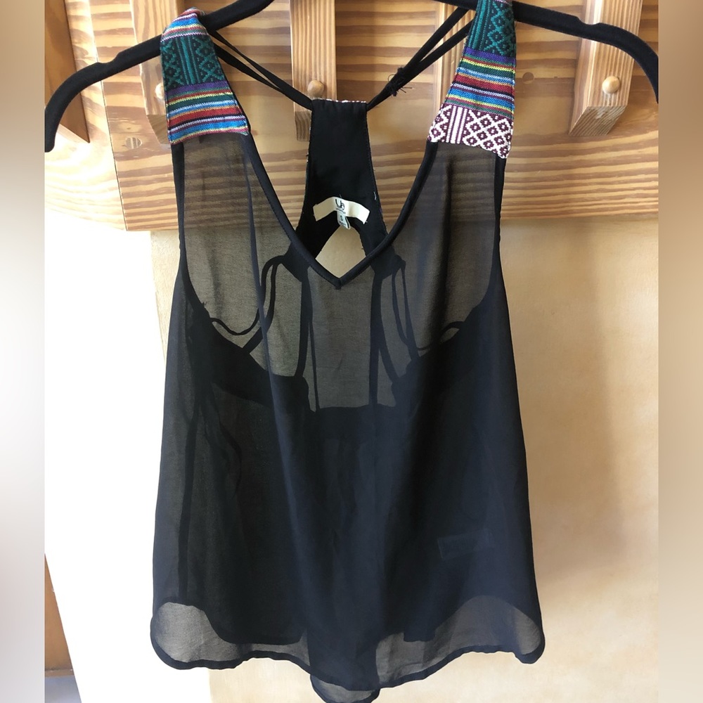 Ya Los Angeles Boho Sheer Tank Top